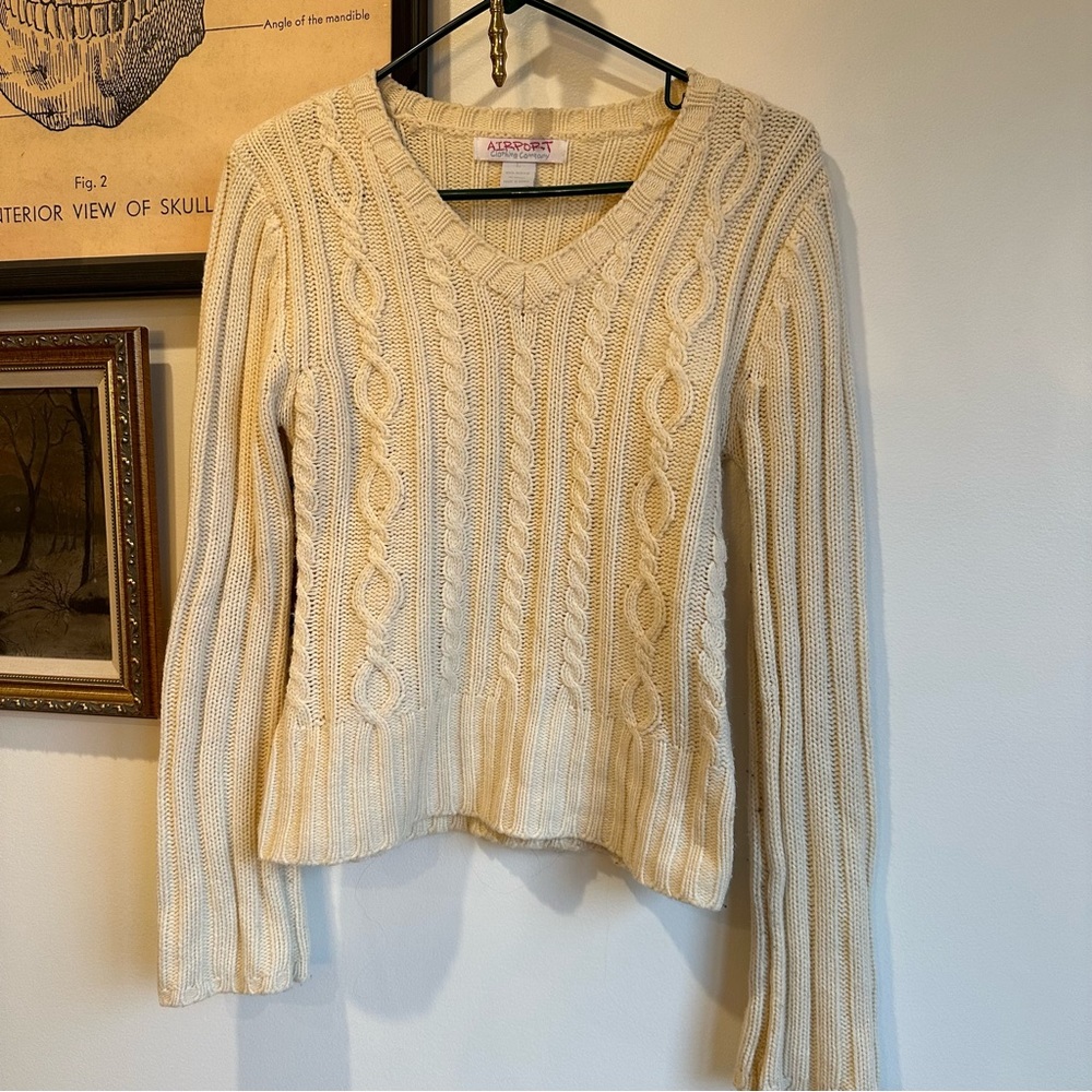Vintage cream cable knit sweater